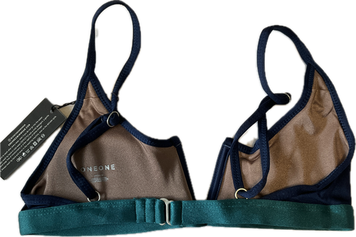 Oneone Bikini Swim Top Womens Size M Multicolor Blue Stretch - Picture 2 of 8