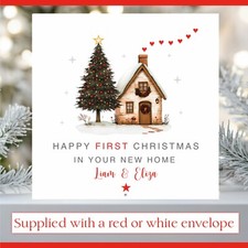 Personalised First Christmas In Your New Home Card, 1st Christmas New Home Card