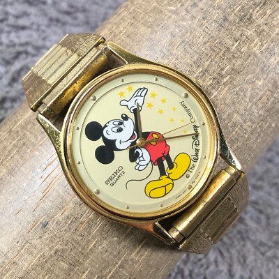 Seiko Unisex 5P31-7009 Disney Mickey Mouse Gold Expansion Quartz
