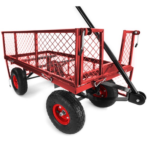 Transport Gitterwagen Handwagen Bollerwagen Seitenteile klappbar bis 300kg Rot - Bild 5 von 8
