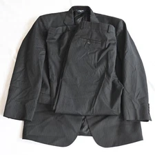 Joseph & Feiss 42S 34x30 Black Stripe 100% Wool Mens Jacket Pants Suit