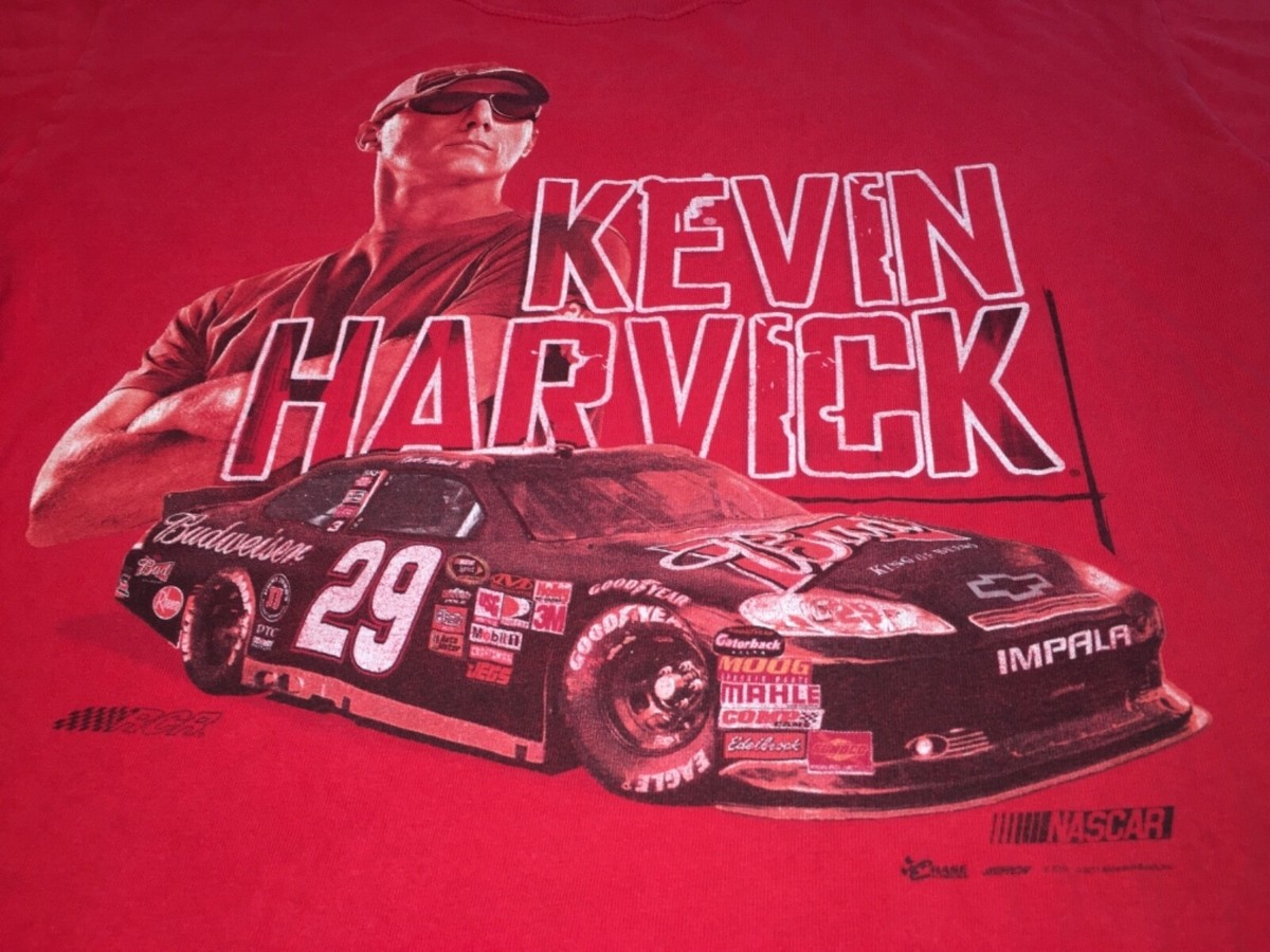 NASCAR Kevin Harvick #29 Medium Shirt Red Budweiser Racing Tee Chase Authentic View 3