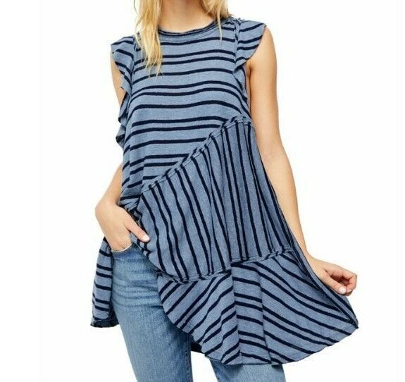 Vestido túnica suéter a rayas azul túnica Between The Lines Free People para mujer Foto 4 de 4