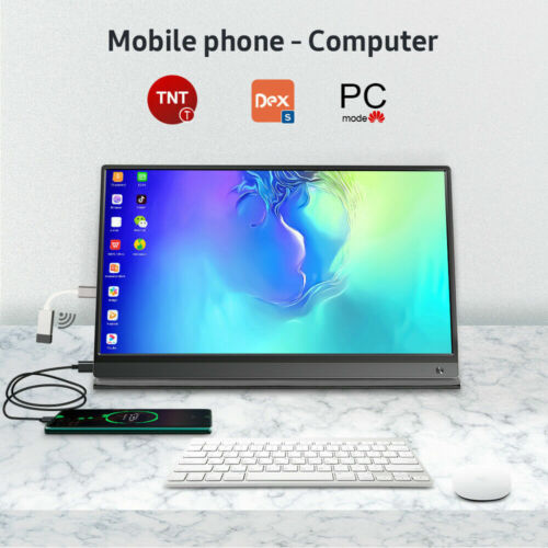 15.6" Portable Monitor 2K LCD 1920x1080 Touch Battery for Raspberry Pi Xbox 360 - Picture 7 of 12