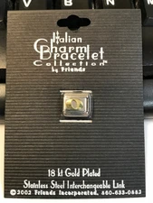 O Letter Charm for Italian Charm Bracelet Collection 18Kt Gold Plated