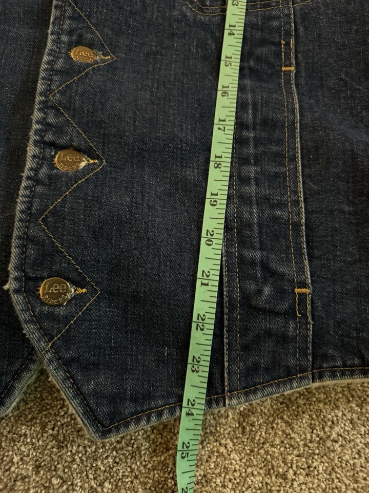 Vintage 1980s Lee Storm Rider Fleece Lined Denim Vest Country Western