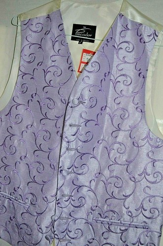 PISCADOR -ENGLAND SMART CLASSIC PURPLE FLORAL PATTERNED WAISTCOAT/VEST L (42") - Picture 3 of 3