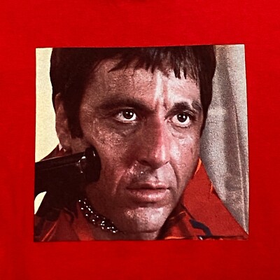 Supreme FW17 SCARFACE SHOWER TEE Men XL Red Two Sided Graphic