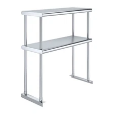 12 in. x 30 in. AmGood Stainless Steel Double Deck Over Shelf