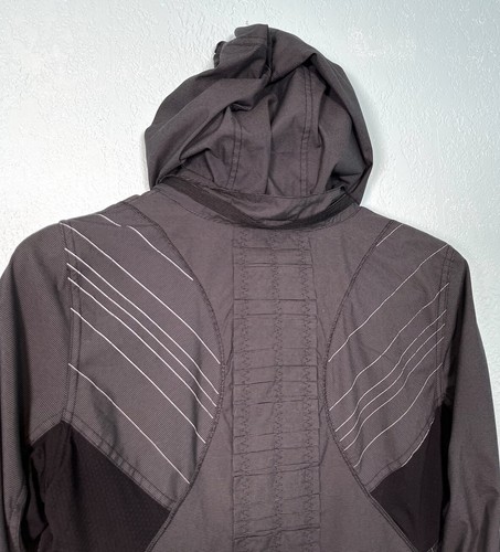 Giacca Lululemon Run Hustle donna taglia 6 grigia a quadri zip con cappuccio fori per pollice - Foto 4 di 9