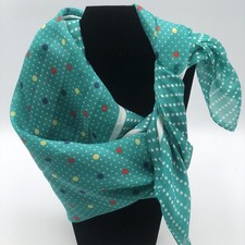 Multicolored Polka-Dot On Green 30 X 30 Square Scarf