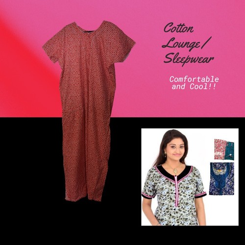 Cotton Sleepwear Woman Nightie Full Length - Picture 3 of 3