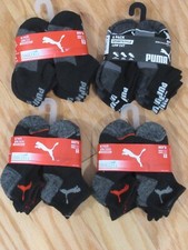 PUMA Kids Boys Cool Cell Quarter Crew Low Cut Cushioned Socks HUGE LOT 24 PAIRS
