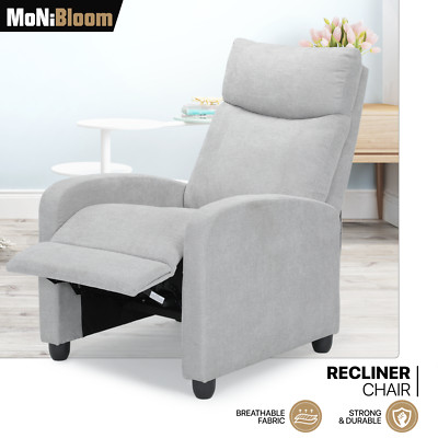 Gray Recliner Chair Lazy Chair Single Modern Sofa Home Living Room Theater Seat