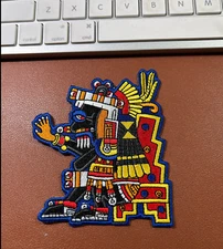 Tlaloc Aztec God Patches, Iron-on, 4" Azteca Rain God, Mexico, Mexica Raza (#26)