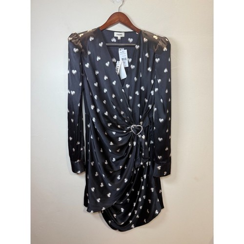 L'AGENCE Women's Size 10 Black Clarice Wrap Mini Dress NWT - Picture 4 of 11