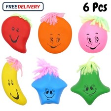 5.3cm Funny Face Balls 6Pcs, Stress Relief Stretchy Squeezy Moulding Dough Toys
