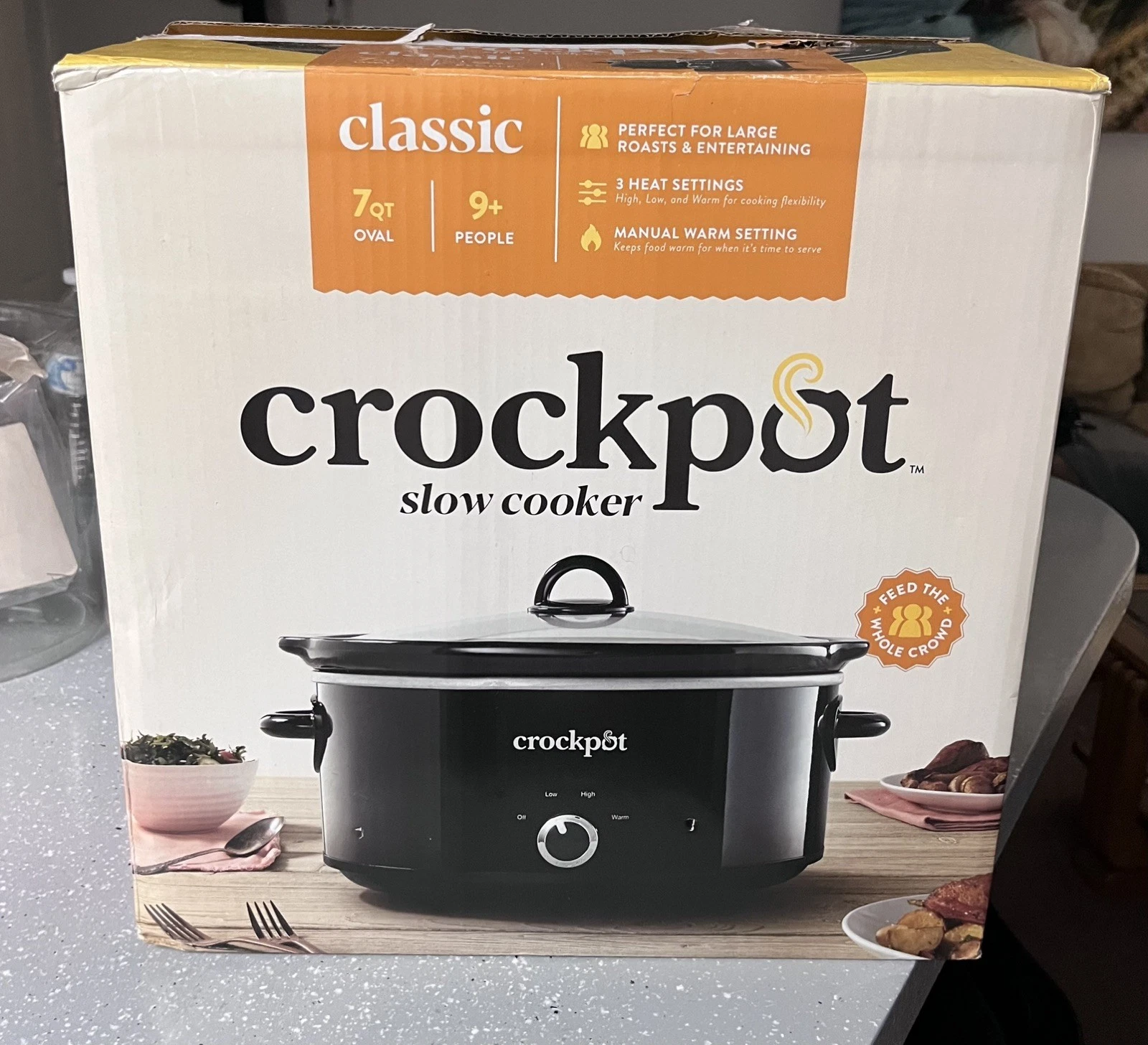 CrockPot Classic 7 Qt Oval Slow Cooker SCV700 Stainless Steel