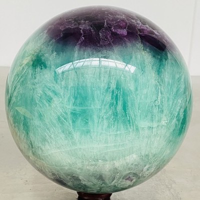 7100G Natural green fluorite Quartz Sphere Crystal Energy Ball Reiki Healing