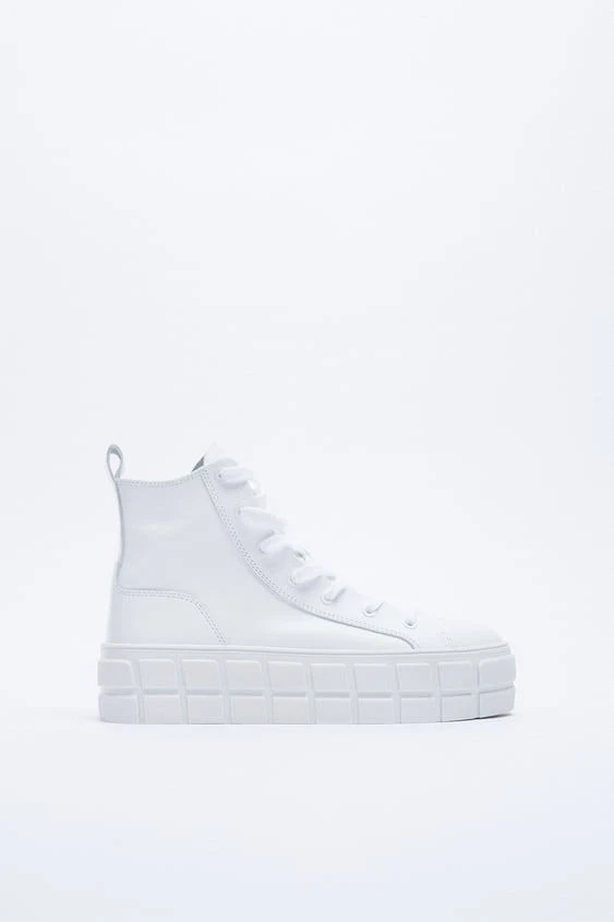 Zara Leather Platform Sneakers Size EU39 - Image 2 of 4