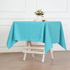 Polyester 54"x54" Table Overlay Square Table Cover Turquoise Diamond tablecloth