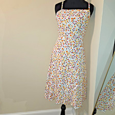 Tommy Hilfiger White & Pink Floral Spaghetti Strap Midi Dress (Size 10) NWT