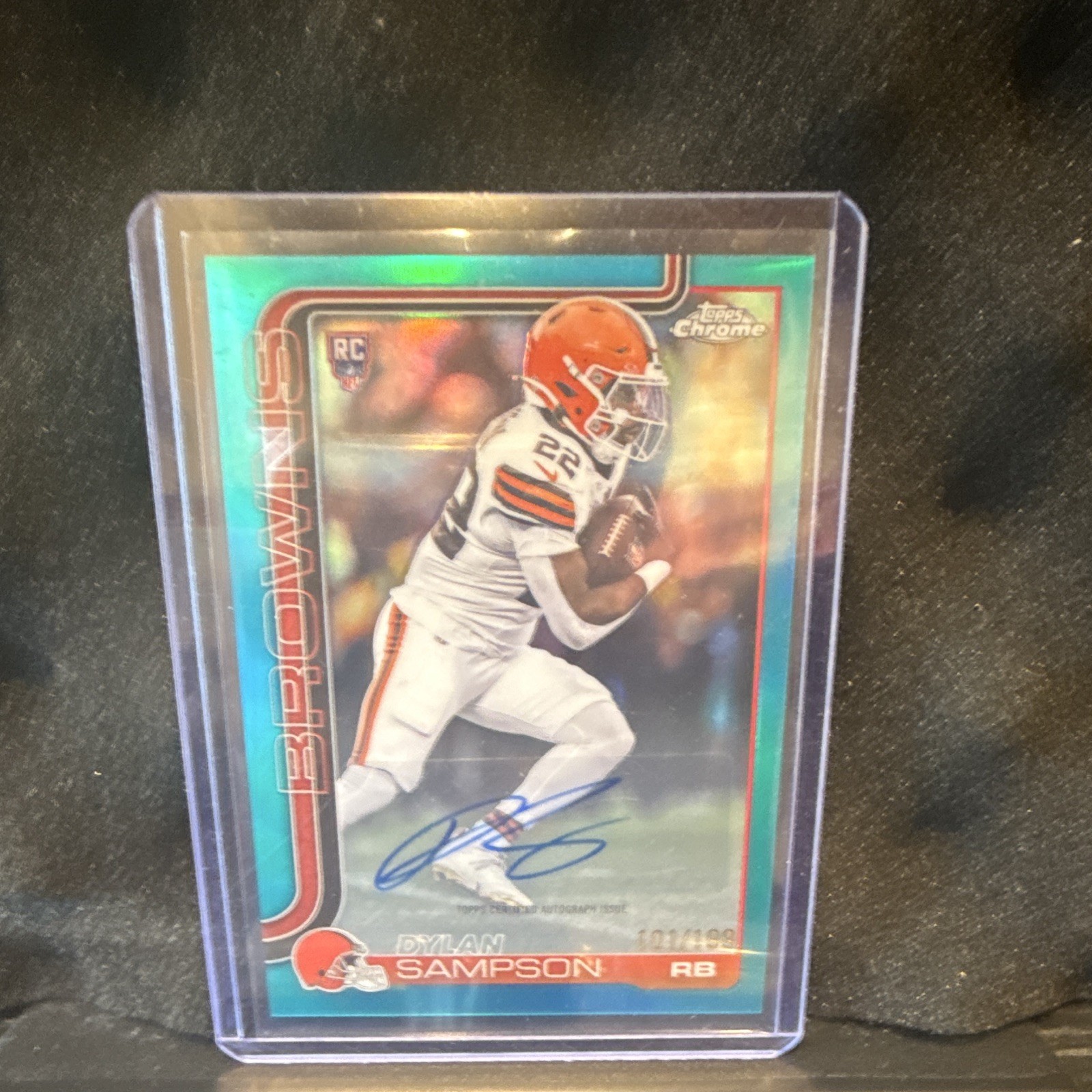 Topps 2025 Topps Chrome Teal Refractor Rookie Auto Dylan Sampson Browns /299