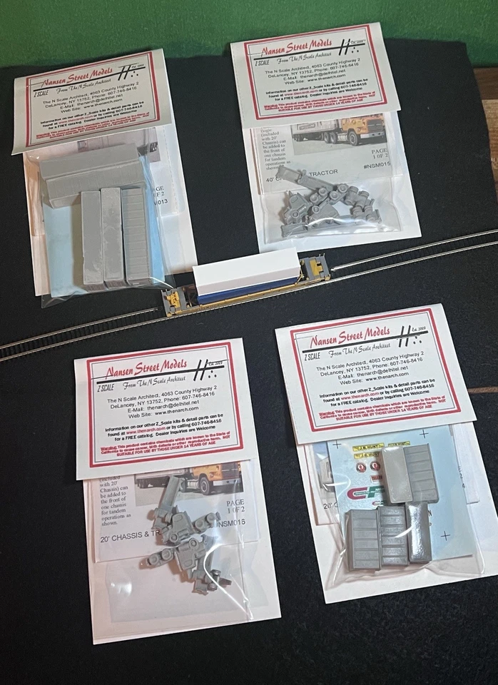 Z Scale Bundle: Gunderson Husky Stack Well Car+ 4 Nansen Street Z Scale Details - Image 4 of 4