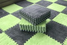 30×30CM Soft Plush Kids Play Mat – Interlocking Puzzle Rug Tiles, Warm Carpet fo