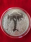 Intaglio Mint UFO Alien Human Abduction  1 Oz .999 Fine Silver Round