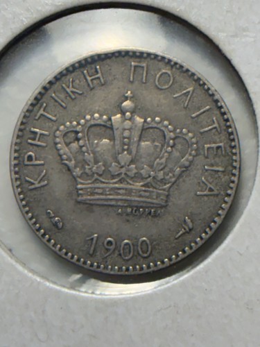 1900 Crete 10 Lepta coin