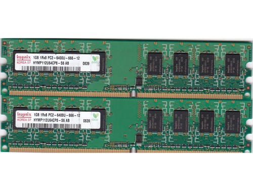 2GB 2x1GB DDR2-800 PC2-6400 RAM KIT HYNIX HYMP112U64CP8-S6 AB Dell 740 755 760 - Picture 3 of 6
