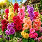 ? 200+ GIANT HOLLYHOCK SEEDS | AUTUMN MIX POLLINATOR GARDEN FREE SHIPPING USA