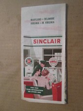 Sinclair Highway Road Map of Maryland Delaware Virginia West Virginia 1954