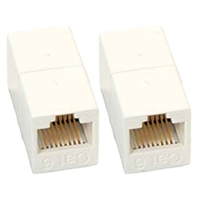 2x Cat6 RJ45 Network Ethernet Keystone Jack Coupler Connector Cable Joiner White