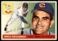 1955 Topps Arnie Portocarrero Kansas City Athletics #77 VG/EX