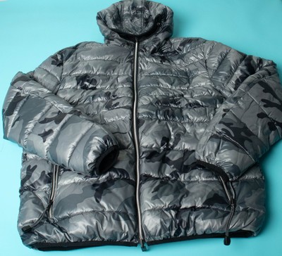 Jack & Jones Mens Size XL Hooded Full Zip Puffed Reversible Jacket VG Condition