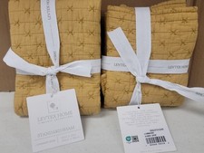 Levtex Cross Stitch Standard Sham Ochre -Pair