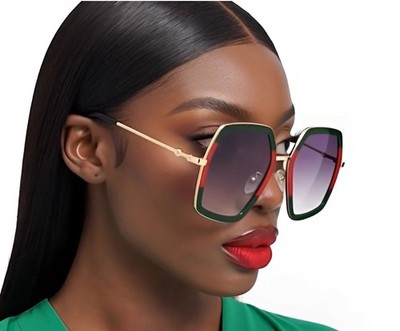 Sunglasses Big Large Shades Gold Women Eyewear Hip Hop Streetwear Fashion Style