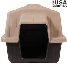 Durable Outdoor Dog House Weatherproof Plastic Pet Shelter W/ Air Ventilation US