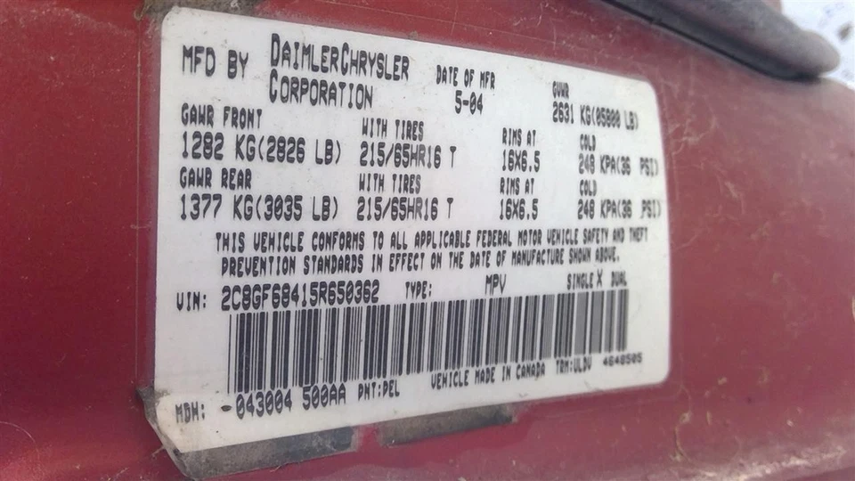Used Right Quarter Glass fits: 2005 Chrysler Pacifica black moulding R. thru 1/2 - Image 4 of 4