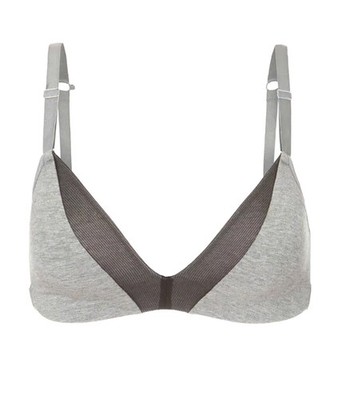 All.You. LIVELY Women's All Day Deep V No Wire Bra in Heather Gray 34B