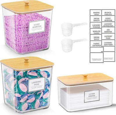 2 1 Pack Laundry Pods Container,Clear Laundry Detergent Powder Storage