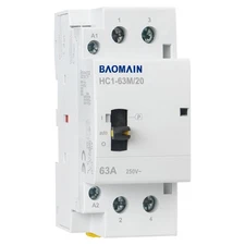 220V AC 2-Pole 63A 2NO Modular Contactor Normally Open DIN Rail Mount