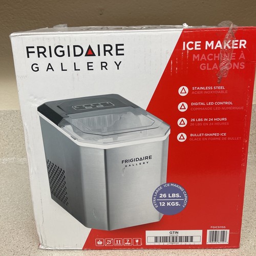 Frigidaire 13 In 26lbs Bullet Ice Maker Stainless Steel Shield