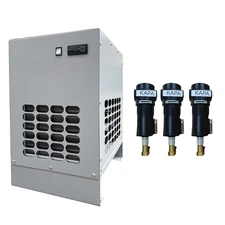 KAPA 46 CFM REFRIGERATED COMPRESSED AIR COMPRESSOR DRYER 220V, COMPLETE KIT