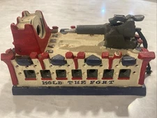 Vintage Bits & Pieces Hold The Fort  Bank With Missile But No Flag