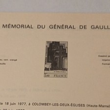France 1977 Mémorial Général de Gaulle timbre 1,00 F feuille 25 timbres