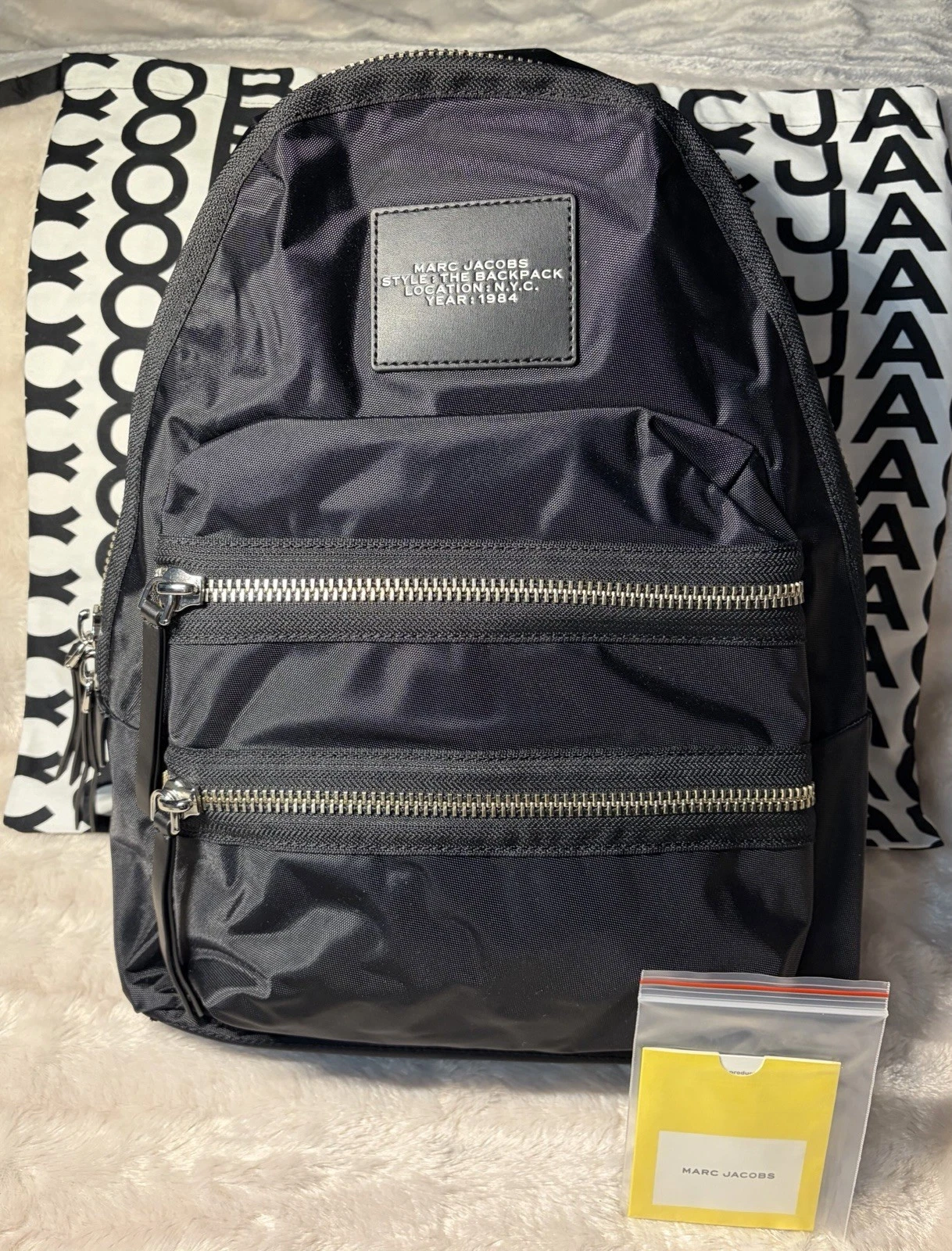 Marc Jacobs Black Backpack Women's Three Zipper Pockets