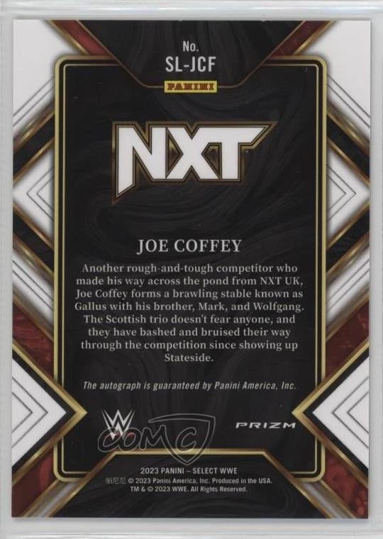 2023 Panini Select WWE Signature Selections Flash Prizm Joe Coffey #SL-JCF Auto - Image 2 of 2